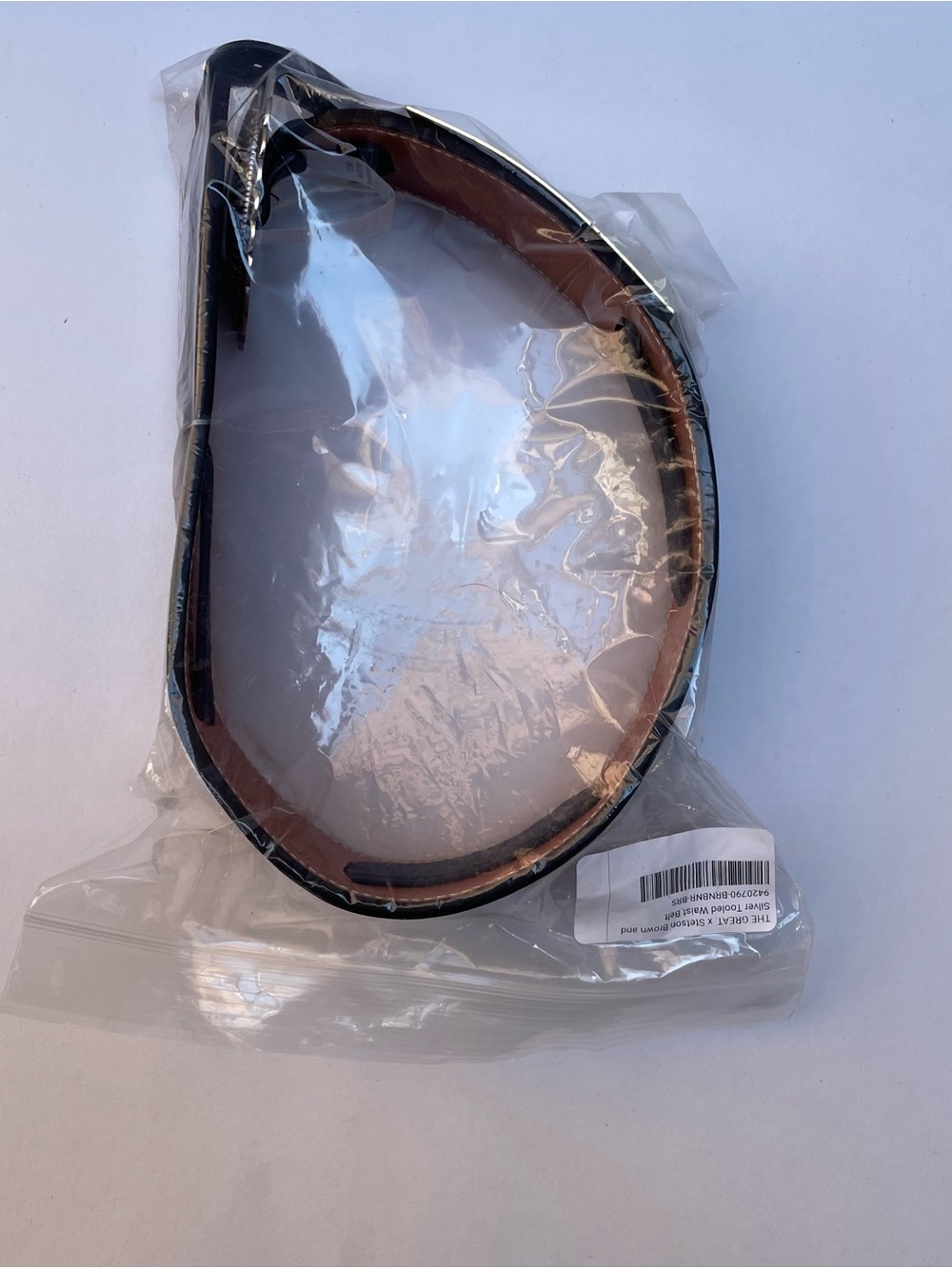 The Great Stetson Brown Tooled Leather Western Belt NWT Original Packaging - Picture 10 of 11